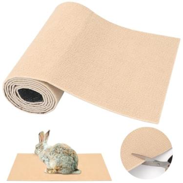 Imagem de CebraBounze Tapete para arranhar coelho de 30,5 cm x 2 m, autoadesivo, coçar, forro de gaiola de coelho cortável para garras e cuidados com os dentes, gato, porquinho-da-índia, animal pequeno dormindo