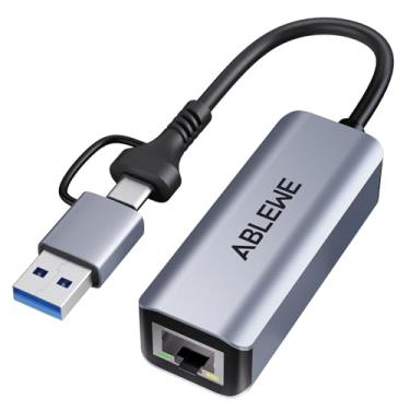 Imagem de Adaptador de rede USB C para Ethernet, ABLEWE USB C para RJ45 Gigabit LAN (1000Mbps), compatível com MacBook/Pro/Air, iPhone 15/16 Pro/Max, iPad Pro, Surface Pro, Windows 11/10/8, MacOS, Chromebook