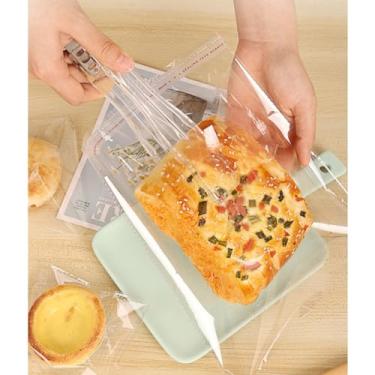 Imagem de 100 sacos de celofane, sacos de violoncelo OPP resseláveis de 10 x 20 cm para biscoitos de padaria, lembrancinhas, embalagens decorativas