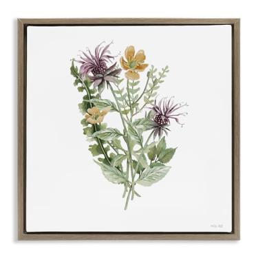 Imagem de Stupell Industries Arte de parede em tela flutuante marrom com mistura botânica exuberante, design de Cindy Jacobs, 45,7 x 45,7 cm