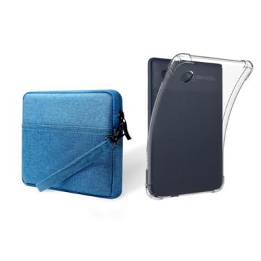 Imagem de IXUECAT Kobo Clara BW bolsa de manga + capa transparente (2 unidades), também serve para Kobo Clara Color (2024)/Kobo Clara 2E 15.2 cm e-Reader | Capa de manga e cantos reforçados capa transparente de