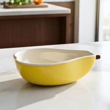 Imagem de Bowl Tigela Cumbuca Frutas Mamão Pera Abacate Limão Morango Cerâmica (Pera)