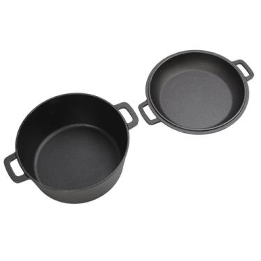 Imagem de SUNGOOYUE Panela de Forno de Ferro Fundido para Cozinhar, Capacidade de 4,7 L Com Duas Alças, Ideal para Cozimento Longo e Lento