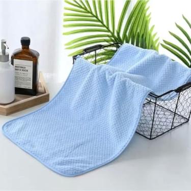Imagem de Toalha de Banho Grande 140x70cm Microfibra Seca Rápido – Academia Praia e Viagem Alta Absorção (azul)
