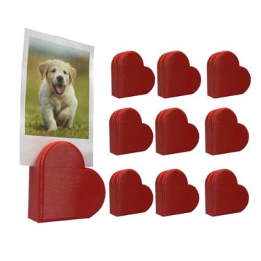 Imagem de Suporte para Fotos, Porta-retrato e Porta-cartões para Decoração de Festas e Casamentos - Base de Apoio para Mesa e Lembranças Especiais(Vermelho)