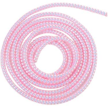 Imagem de Protetor de cabo à prova de animais, protetor de fio rosa para animais de estimação, protetor de fone de ouvido, espiral, alívio de tensão, capa para telefone, cabo USB para data