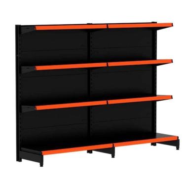 Imagem de Kit 2 Módulos De Gôndolas Parede 1,37 Fit40 Amapá Expositor Preto