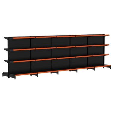 Imagem de Kit 5 Módulos De Gôndolas Centro 1,37 Fit40 Amapá Expositor Preto