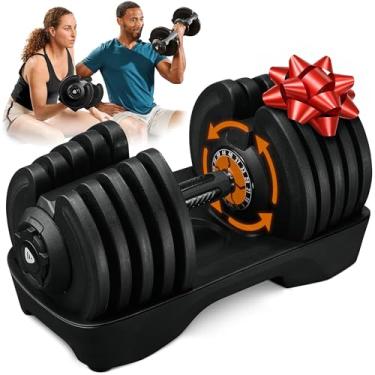 Imagem de Lifepro Halteres ajustáveis - 6,8 kg 11,3 kg 19,5 kg 25 kg 40,8 kg 6 em 1 peso ajustável, conjunto compacto de halteres rápidos/individual para exercícios de corpo inteiro e academia em casa