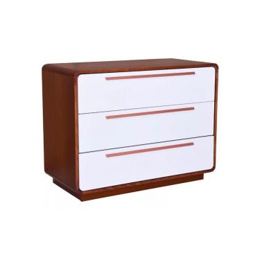 Imagem de Cômoda Infantil Evolutiva Redonda Cor Branca Com Madeira Mel Branco