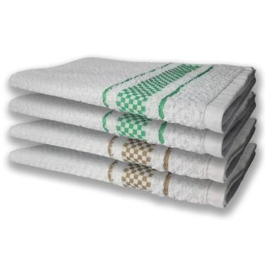 Imagem de 4 Panos De Prato Atoalhado Felpudo Premium Verde+marrom