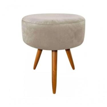 Imagem de Puf Puff Suede Bege Pés Palito Para Recepção