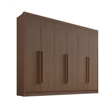 Imagem de Guarda Roupa Casal 6 Portas 7 Gavetas Com Pés Athos - D' Doro Castanho