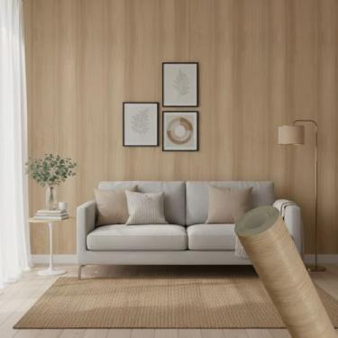 Imagem de Papel de Parede PREMIUM Madeira Texturizado 5 metros = 1 Rolo de 5m X 45cm Adesivo Autocolante Sala, Quarto