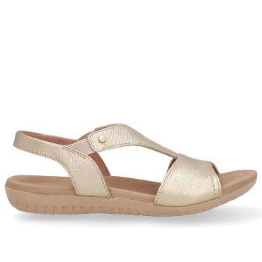 Imagem de Sandália Rasteira Feminina Usaflex Couro Ouro R18083004