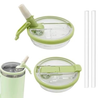 Imagem de Pacote com 2 tampas de substituição para Stanley Quencher e ProTour, tampas à prova de vazamento 2025, tampas à prova de vazamento, tampas de copo à prova de poeira, reutilizáveis para acessórios