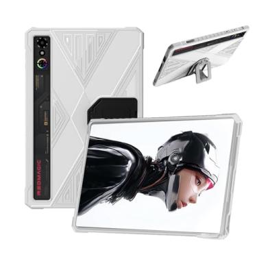 Imagem de Capa para tablet gamer RedMAGIC Astra/redmagic pad 3 Pro, capa KONXISA com suporte, capa macia de policarbonato premium, capa protetora resistente a arranhões e à prova de choque, branca