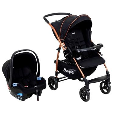 Imagem de Travel System Burigotto Carrinho de Bebê Rio 22 com Bebê Conforto Materna Preto Cobre