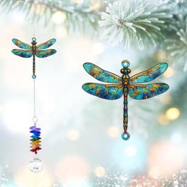 Imagem de GIFTELIX 1 enfeite em camadas - Presentes de libélula - Decoração de libélulas - Presentes de aniversário de Natal para mulheres, homens - Lembrança de libélula - Ornamento de lembrança - Criador de