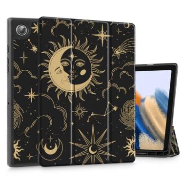 Imagem de Tuiklol Capa de tablet para Samsung Tab A9 Plus lançado em 2023, capa rígida fina de proteção TPU para despertar/hibernar automático para Galaxy Tab A9+ 11 polegadas, lua e estrela