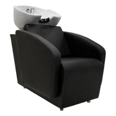 Imagem de Lavatório Salão De Beleza Cuba Porcelana Estofado Preto Acetinado - Mo