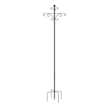 Imagem de Ioensy Gancho de pastor para comedouro de pássaros, poste de metal com base de 5 pontas para ninhos de pássaros ao ar livre, 76inch