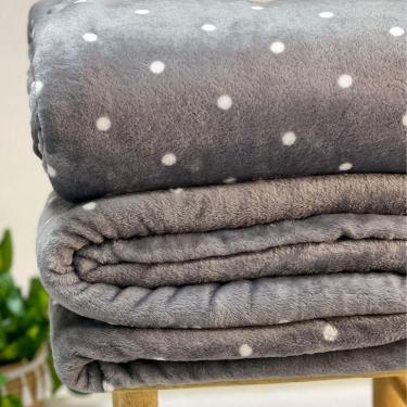 Imagem de Cobertor Casal Flannel Poá Cinza