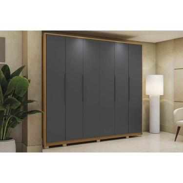 Imagem de Guarda Roupa Casal 6 Portas E 4 Gavetas C- Pés Cb03t581 Canela-grafite - Kappesberg
