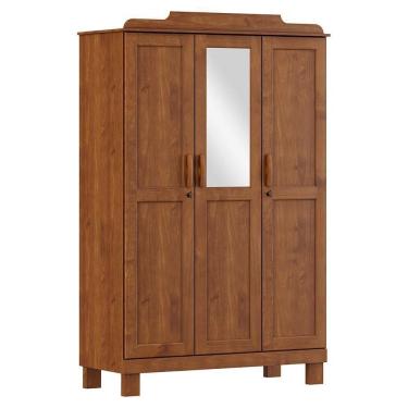 Imagem de Guarda Roupa 3p Espelho 115 Cm 1281 Castanho Milani Store Castanho