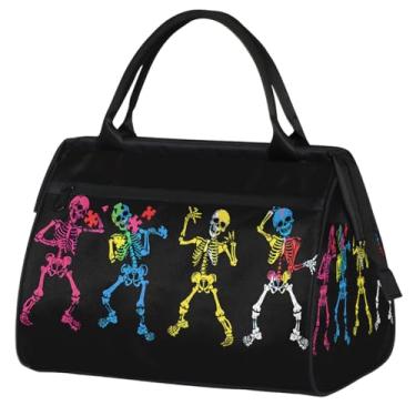 Imagem de Bolsa pequena para o fim de semana, feminina, masculina, floral, borboleta, retrô, colorida, dobrável, bolsa esportiva leve para academia, Cor: 30, 15.2*8.3*11.6 inch, Moderno
