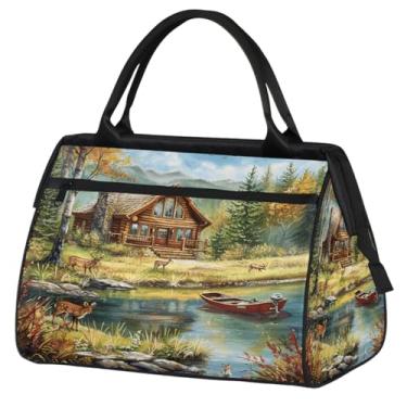 Imagem de Bolsa pequena para o fim de semana para mulheres e homens, design de autismo, bolsa de viagem dobrável, Cor: 73 cm, 15.2*8.3*11.6 inch, Moderno