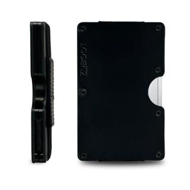 Imagem de Carteira fina RFID Centrum, várias cores, Pulseira de couro preto, Minimalista