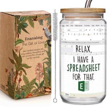 Imagem de Funny Accountant 473.6 g Iced Coffee Cup Gifts for Boss CPA Coworker Finance Banker - Relax, I Have A Spreadsheet for That - Presentes de contador - Caneca de folha de cálculo - Presente de