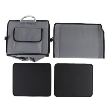 Imagem de aqxreight Organizador de Porta-malas de Grande Capacidade, Vários Compartimentos, Tecido Oxford, Impermeabilizante, Caixa de Armazenamento Dobrável de 55L Com Alças para Viagens, Acampamento, Preto