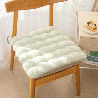 Imagem de Almofada quadrada de pele sintética, almofada de cadeira de lã de coelho sintético, almofadas de pelúcia grossas de inverno para cadeiras de jantar, sofá preguiçoso confortável e chão de escritório