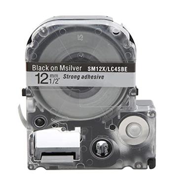 Imagem de Fita de rotulagem resistente à corrosão, resistência ao desgaste, 12mm, etiqueta anticorrosão, adesivos para animais de estimação para impressora king jim, material escolar, uso (Letras pretas de 12