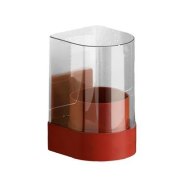 Imagem de ＫＬＫＣＭＳ Dispensador de copos, suporte para copos, organizador de copos de papel estável e compacto para enxágue, ideal para cafeterias, salas de descanso e, Vermelho