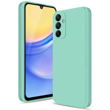 Imagem de Btstring Capa para Samsung Galaxy A15 5G, capa de silicone macio com proteção de câmera atualizada, capa fina à prova de choque com forro de microfibra antiarranhões, verde menta