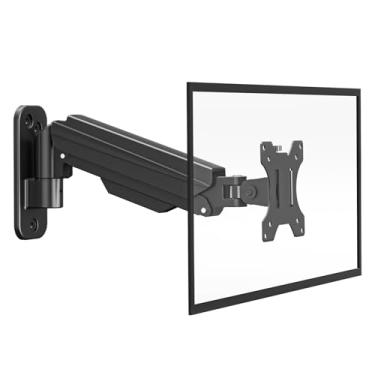 Imagem de Suptek Suporte de parede para monitor único, suporte de braço para monitor de parede com mola a gás ajustável de movimento total para 1 tela de até 32 polegadas, 8 kg, VESA 75 x 75/100 x 100 mm