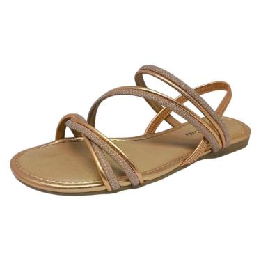 Imagem de Sandália Rasteirinha Infantil Menina Brilho Macia Pink Cats