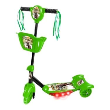 Imagem de Brinquedo Infantil Patinete Scooter 3 Rodas Com Cesta Luz