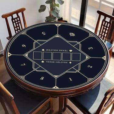 Imagem de Tapete de mesa Texas Hold'em – Tapete de mesa de borracha antiderrapante para noites de jogos em casa, reuniões familiares e eventos sociais, impermeável e fácil de limpar - preto