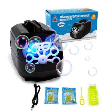 Imagem de Máquina de bolhas automática soprador de bolhas de sabâo portátil mega