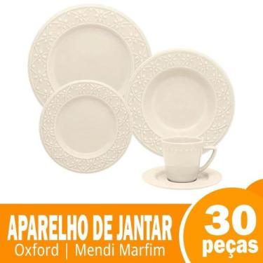 Imagem de Aparelho de Jantar/Chá Oxford Mendi Marfim 30 Peças
