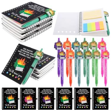 Imagem de LIUBUJINGYING 24 Pcs Dumpster Fire Gifts Bulk Dumpster Fire Notebook with Ballpoint Pens Pocket Notepads Small Spiral Notebook Appreciation Gifts for Students Coworkers Office Home School(6 Designs)