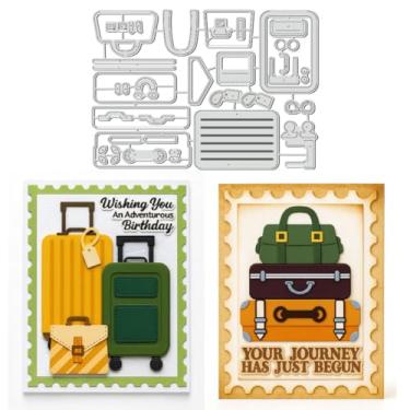 Imagem de UNICRAFTALE 30 peças de estênceis de corte de aço carbono para bagagens de viagem, estênceis de estampagem recortados para fazer cartões, faça você mesmo, álbum de fotos, diário, decoração, artesanato