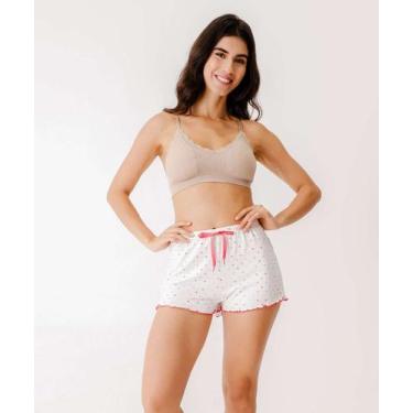 Imagem de Short Pijama Feminino Avulso Poá Marisa Off White-29021, Off white, G