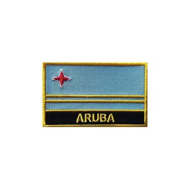 Imagem de Ruoming 1 PÇ Patch de bandeira multinacional bordado a ferro ou costurado em bordado tático militar nacional multinacional (Aruba)