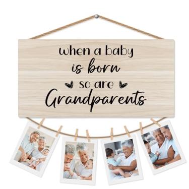 Imagem de CGBHW Porta-retratos First Time Grandparents para parede, presentes para avós pela primeira vez, avó, avô, avô, quando um bebê nasce, assim é um avós pendurado, decoração de parede