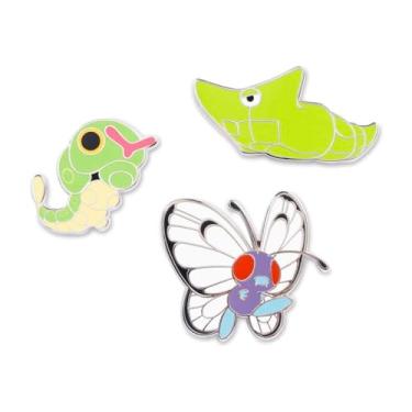 Imagem de Pokémon Center: Caterpie, Metapod & Butterfree Pokémon Pins (pacote com 3), One Size, Liga de zinco/esmalte duro, Sem Pedra Preciosa
